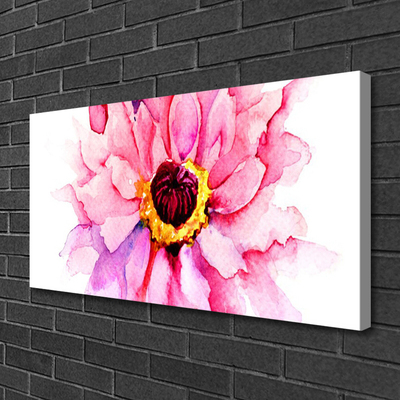 Canvas print Flower floral pink yellow white