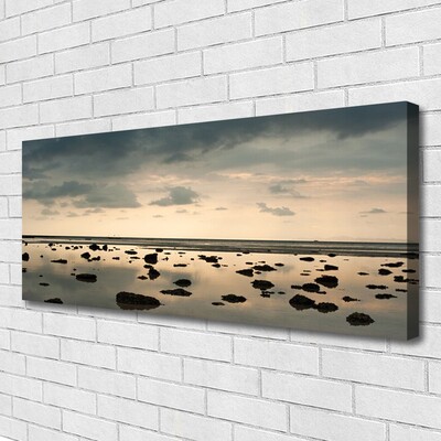 Canvas print Water landscape grey