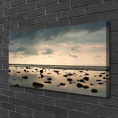 Canvas print Water landscape grey