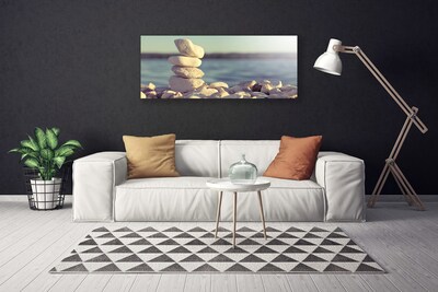 Canvas print Stones art white