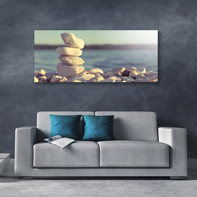 Canvas print Stones art white