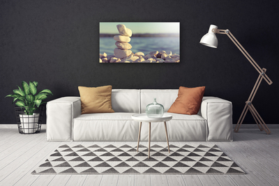 Canvas print Stones art white