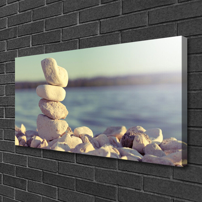 Canvas print Stones art white