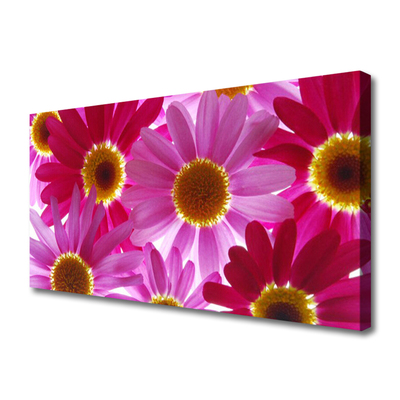 Canvas print Flowers floral pink yellow
