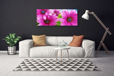 Canvas print Flowers floral pink yellow blue