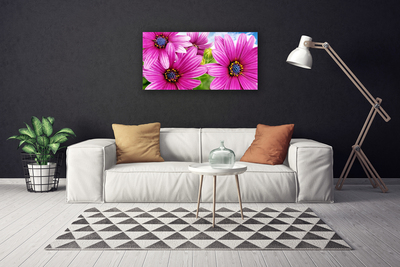 Canvas print Flowers floral pink yellow blue