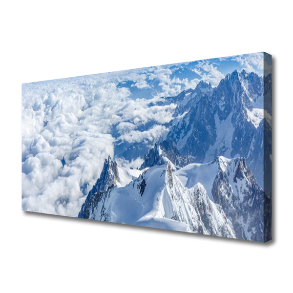 Canvas print Mountains landscape grey white