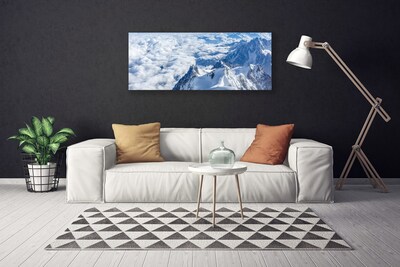 Canvas print Mountains landscape grey white