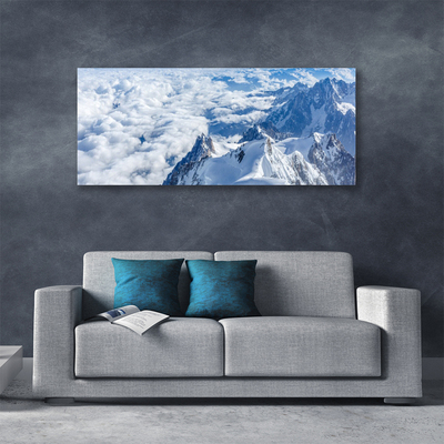 Canvas print Mountains landscape grey white