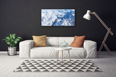 Canvas print Mountains landscape grey white