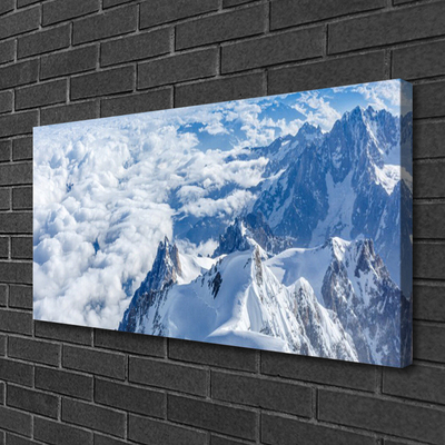 Canvas print Mountains landscape grey white