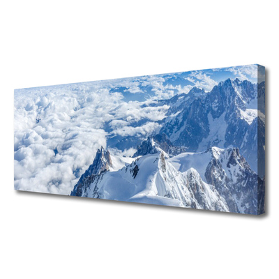 Canvas print Mountains landscape grey white