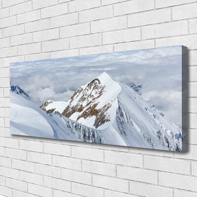 Canvas print Mountains landscape grey white