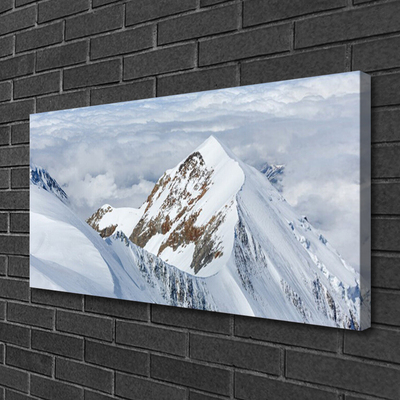 Canvas print Mountains landscape grey white