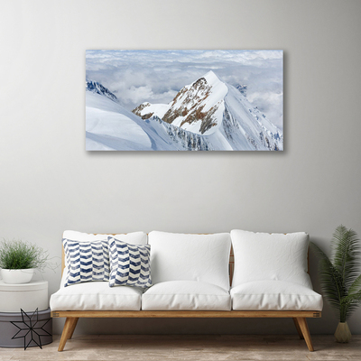 Canvas print Mountains landscape grey white