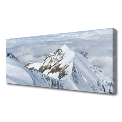 Canvas print Mountains landscape grey white