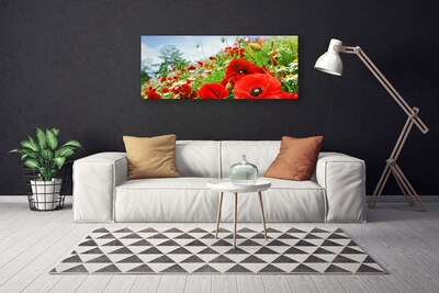 Canvas print Flowers nature red green