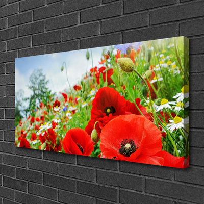 Canvas print Flowers nature red green