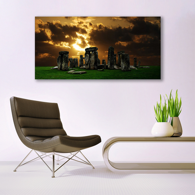 Canvas print Stones landscape grey green