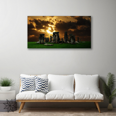 Canvas print Stones landscape grey green