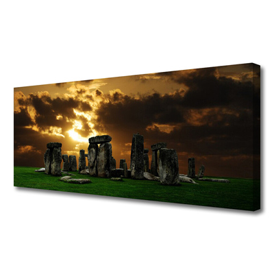 Canvas print Stones landscape grey green