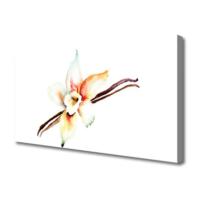 Canvas print Flower art white brown red