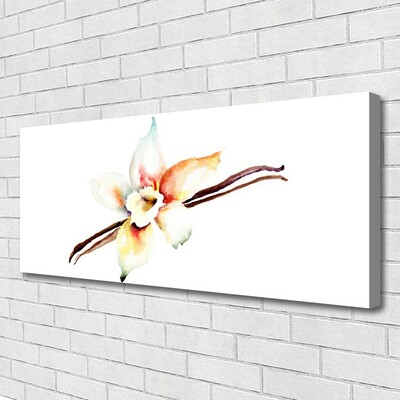 Canvas print Flower art white brown red