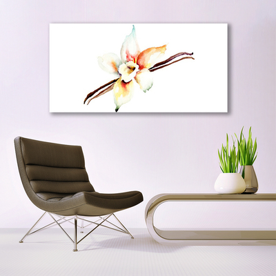 Canvas print Flower art white brown red