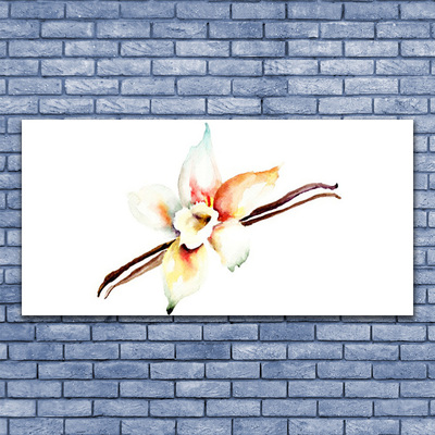 Canvas print Flower art white brown red