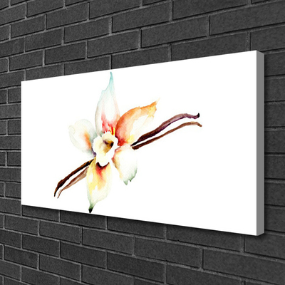 Canvas print Flower art white brown red