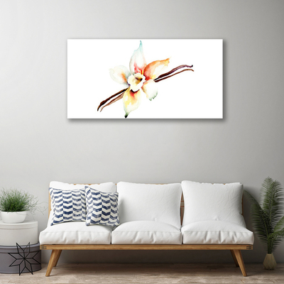 Canvas print Flower art white brown red