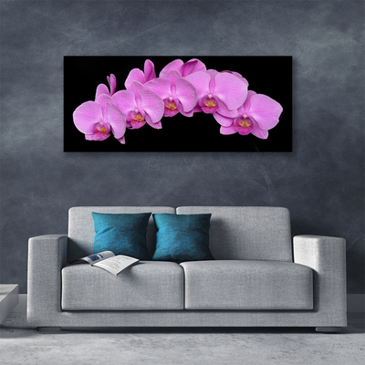 Canvas print Flowers floral pink black