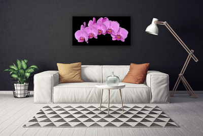 Canvas print Flowers floral pink black