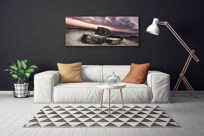 Canvas print Rock landscape grey pink