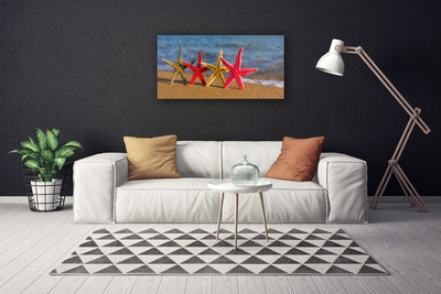 Canvas print Beach starfish art multi
