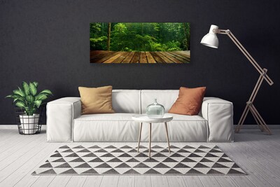 Canvas print Forest nature green brown