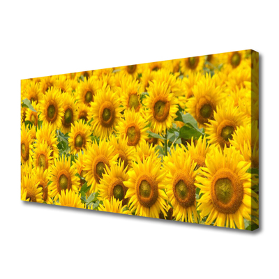 Canvas print Sunflowers floral yellow brown green