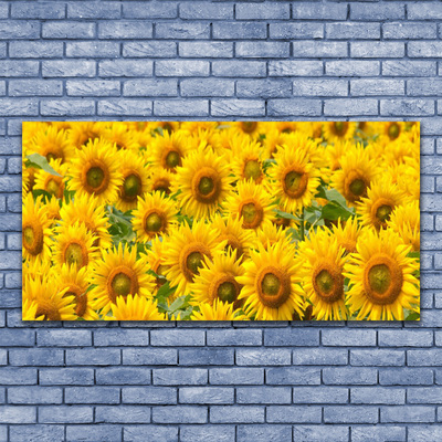 Canvas print Sunflowers floral yellow brown green