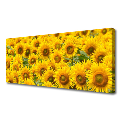 Canvas print Sunflowers floral yellow brown green