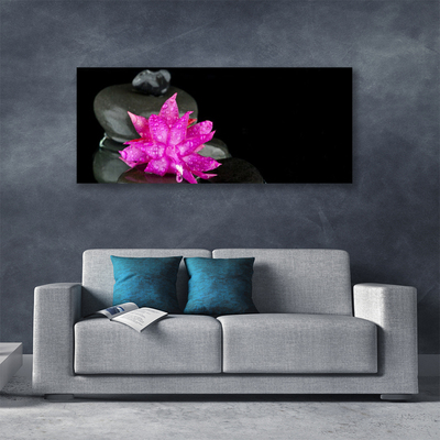 Canvas print Flower stones floral pink grey