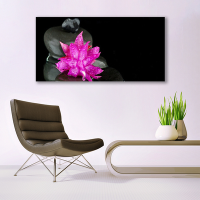 Canvas print Flower stones floral pink grey