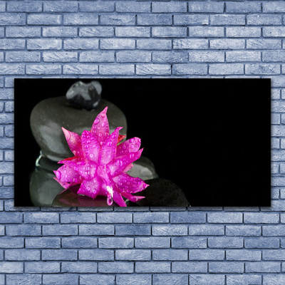 Canvas print Flower stones floral pink grey