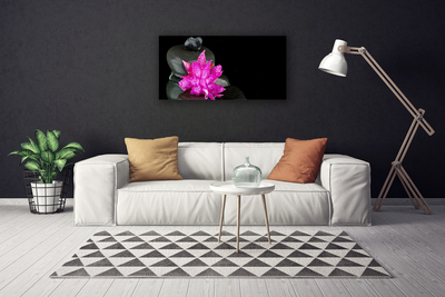 Canvas print Flower stones floral pink grey