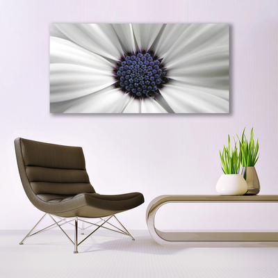 Canvas print Flower floral white grey purple