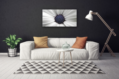 Canvas print Flower floral white grey purple