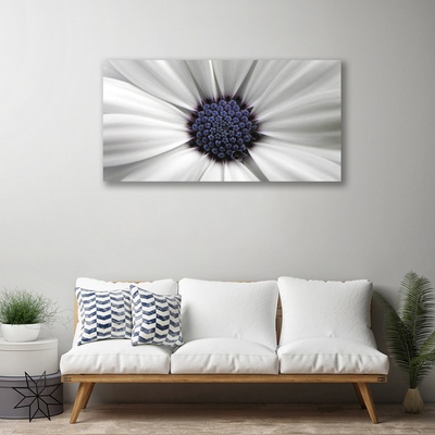 Canvas print Flower floral white grey purple