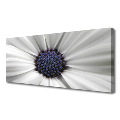 Canvas print Flower floral white grey purple