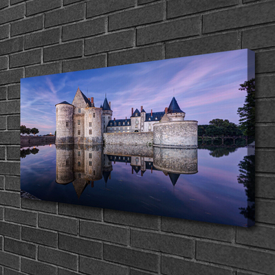 Canvas print Castle water architecture purple grey black