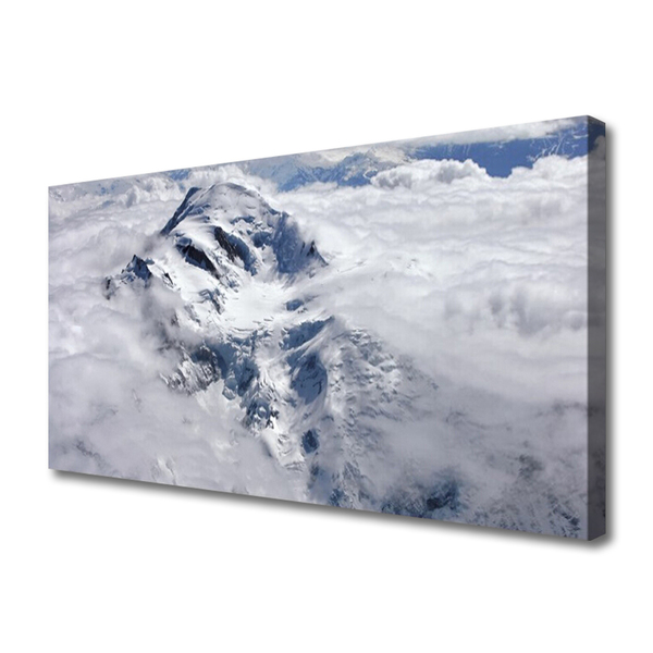 Canvas print Mountain fog landscape grey white