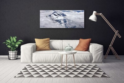 Canvas print Mountain fog landscape grey white